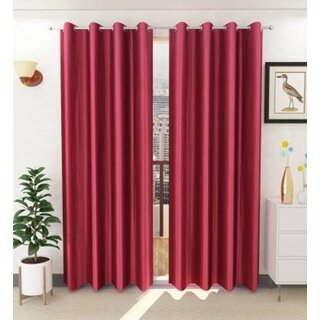 Styletex Polyester Door Curtain Maroon Pack of 2 Pcs