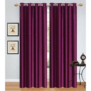                       Styletex Polyester Long Door Curtain Maroon Pack of 2 Pcs                                              