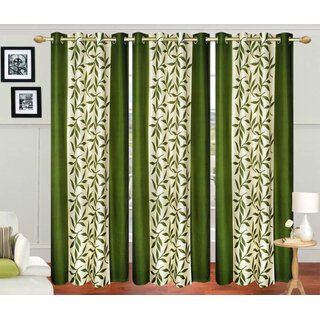                       Styletex Polyester Door Curtain Green Pack of 3 Pcs                                              