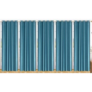                       Styletex Polyester Window Curtain Blue Pack of 5 Pcs                                              