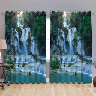                       Styletex Polyester Door Curtain Blue Pack of 2 Pcs                                              