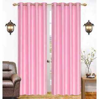                       Styletex Polyester Long Door Curtain Pink Pack of 2 Pcs                                              