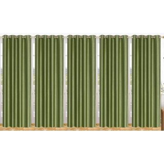                       Styletex Polyester Window Curtain Green Pack of 5 Pcs                                              