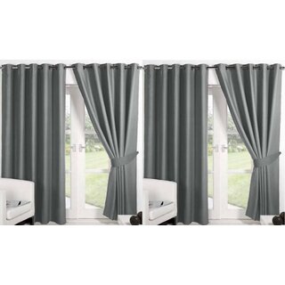                       Styletex Polyester Door Curtain Grey Pack of 4 Pcs                                              