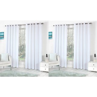                       Styletex Polyester Window Curtain White Pack of 4 Pcs                                              