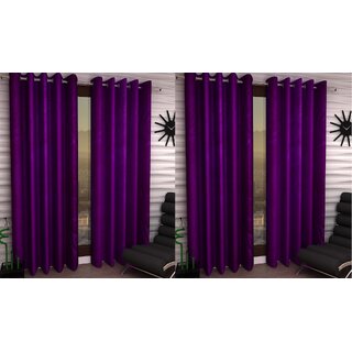                       Styletex Polyester Long Door Curtain Purple Pack of 4 Pcs                                              