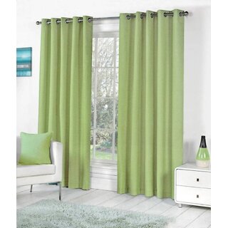                       Styletex Polyester Window Curtain Green Pack of 2 Pcs                                              