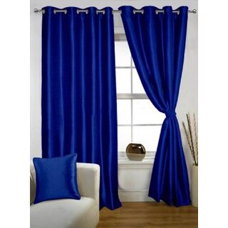                       Styletex Polyester Long Door Curtain Blue Pack of 2 Pcs                                              