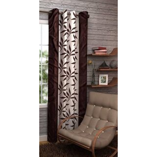                       Styletex Polyester Long Door Curtain Brown (Single Piece)  Pack of 1                                              