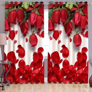                      Styletex Polyester Door Curtain Red Pack of 2 Pcs                                              