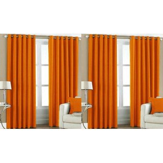                       Styletex Polyester Door Curtain Orange Pack of 4 Pcs                                              