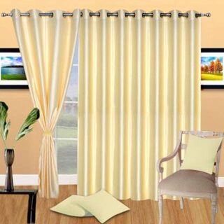                       Styletex Polyester Long Door Curtain Beige Pack of 3 Pcs                                              