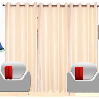                       Styletex Polyester Door Curtain Beige Pack of 3 Pcs                                              