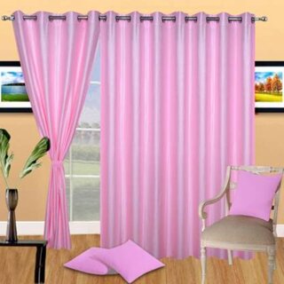                       Styletex Polyester Long Door Curtain Pink Pack of 3 Pcs                                              
