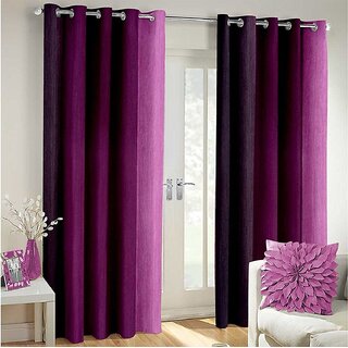                       Styletex Polyester Door Curtain Purple Pack of 2 Pcs                                              