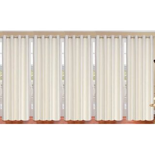                       Styletex Polyester Long Door Curtain Beige Pack of 5 Pcs                                              
