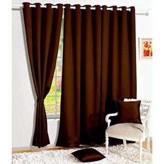                       Styletex Polyester Window Curtain Brown Pack of 3 Pcs                                              