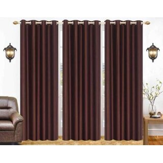                       Styletex Polyester Door Curtain Brown Pack of 3 Pcs                                              