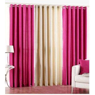                       Styletex Polyester Window Curtain Pink Pack of 3 Pcs                                              