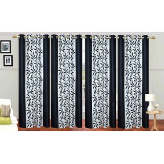                       Styletex Polyester Door Curtain Black Pack of 4 Pcs                                              