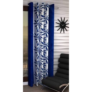                      Styletex Polyester Long Door Curtain Blue (Single Piece)  Pack of 1                                              