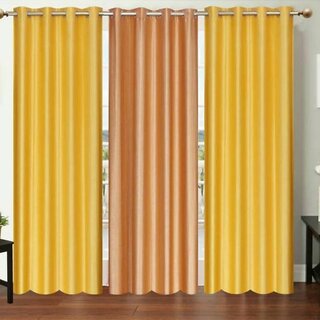                       Styletex Polyester Door Curtain Yellow Pack of 3 Pcs                                              