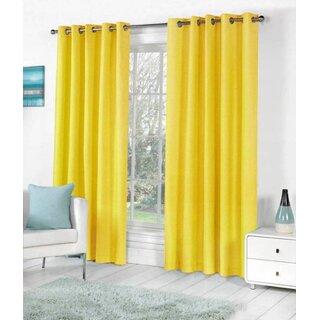                       Styletex Polyester Long Door Curtain Yellow Pack of 2 Pcs                                              