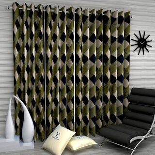                       Styletex Polyester Long Door Curtain Green Pack of 4 Pcs                                              