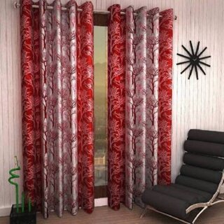                       Styletex Polyester Door Curtain Maroon Pack of 2 Pcs                                              