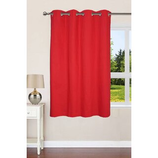                       Styletex Polyester Window Curtain Red (Single Piece)  Pack of 1                                              
