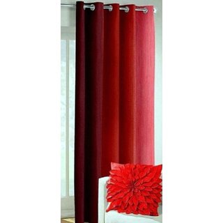                       Styletex Polyester Door Curtain Red (Single Piece)  Pack of 1                                              