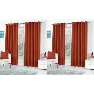                       Styletex Polyester Window Curtain Maroon Pack of 4 Pcs                                              