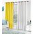 Styletex Polyester Door Curtain White::Yellow Pack of 2 Pcs