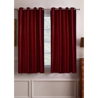                       Styletex Polyester Window Curtain Maroon Pack of 2 Pcs                                              