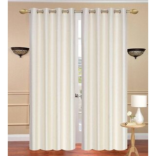                      Styletex Polyester Long Door Curtain Beige Pack of 2 Pcs                                              