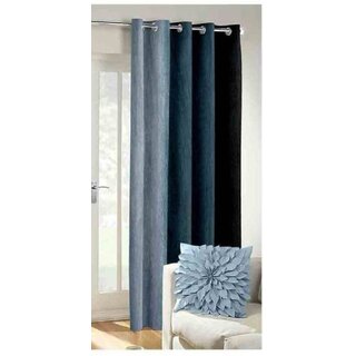                       Styletex Polyester Long Door Curtain Black (Single Piece)  Pack of 1                                              