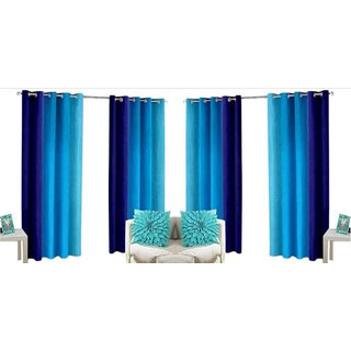                       Styletex Polyester Door Curtain Blue Pack of 4 Pcs                                              