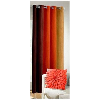                      Styletex Polyester Long Door Curtain Orange (Single Piece)  Pack of 1                                              