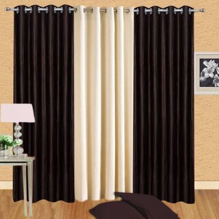                       Styletex Polyester Long Door Curtain Black Pack of 3 Pcs                                              