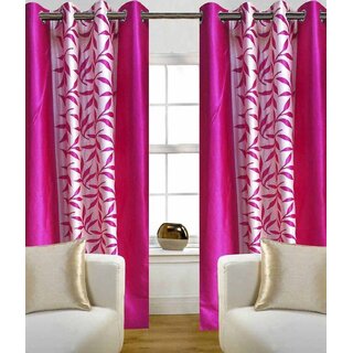                       Styletex Polyester Long Door Curtain Pink Pack of 2 Pcs                                              