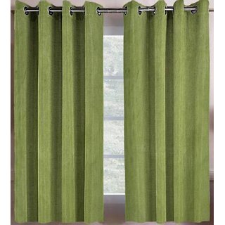                       Styletex Polyester Window Curtain Green Pack of 2 Pcs                                              