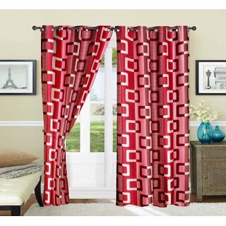                       Styletex Polyester Door Curtain Maroon Pack of 2 Pcs                                              