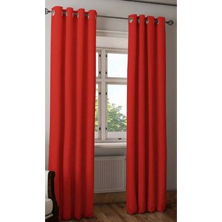 Styletex Polyester Long Door Curtain Red Pack of 2 Pcs Styletex Polyester Long Door Curtain Red Pack of 2 Pcs