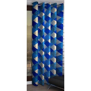                       Styletex Polyester Long Door Curtain Blue (Single Piece)  Pack of 1                                              