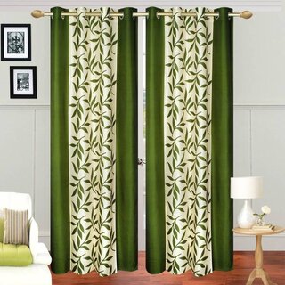                       Styletex Polyester Long Door Curtain Green Pack of 2 Pcs                                              