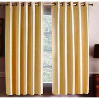                       Styletex Polyester Window Curtain Beige Pack of 2 Pcs                                              