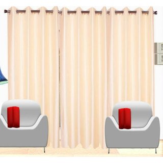                       Styletex Polyester Window Curtain Beige Pack of 3 Pcs                                              