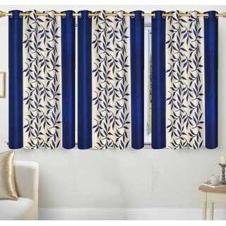                       Styletex Polyester Window Curtain Blue Pack of 3 Pcs                                              