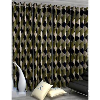                       Styletex Polyester Door Curtain Green Pack of 5 Pcs                                              