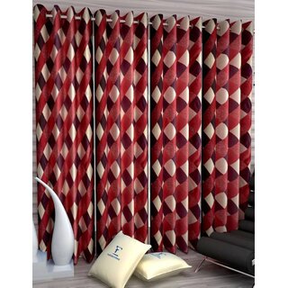                       Styletex Polyester Door Curtain Maroon Pack of 5 Pcs                                              